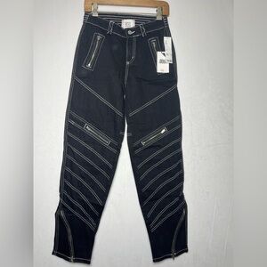 BDG Urban Outfitters NEW Tapered Moto Goth Rave Festival Jean Casual Women Sz 26